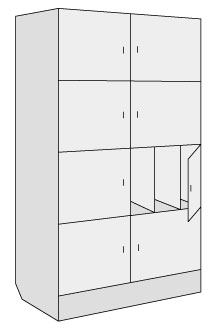 Шкаф для индивидуальных простыней 850x430x1820 446.20,21