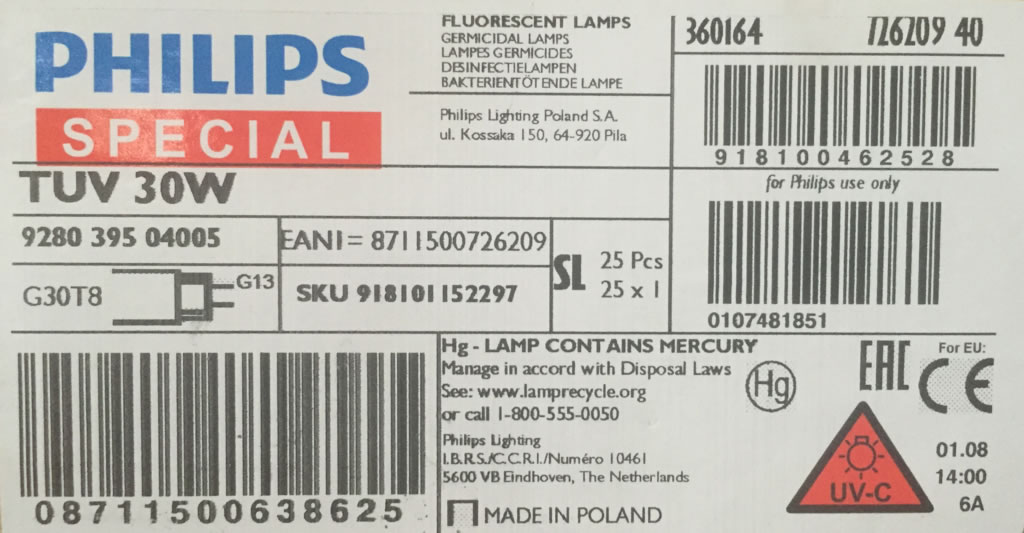 Что значит филипс. Бактерицидная лампа Филипс TUV 30w. Бактерицидная лампа Филипс TUV 30w сертификат. Лампа бактерицидная Philips TUV-30.