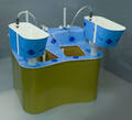 Ванна полимерная 4-х камерная со съемными поворотными ванночками для рук