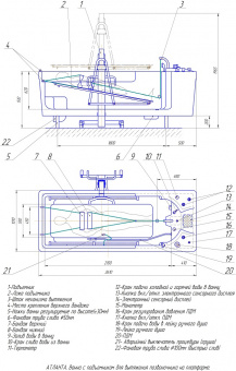 Комплекс физиотерапевтический Атланта (с электронной системой подводного горизонтального вытяжения позвоночника, с системой ПДМ)